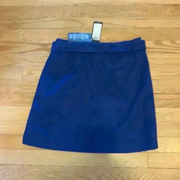 NWT Vera Moda faux suede blue  skirt with belt - Picture 3 of 9